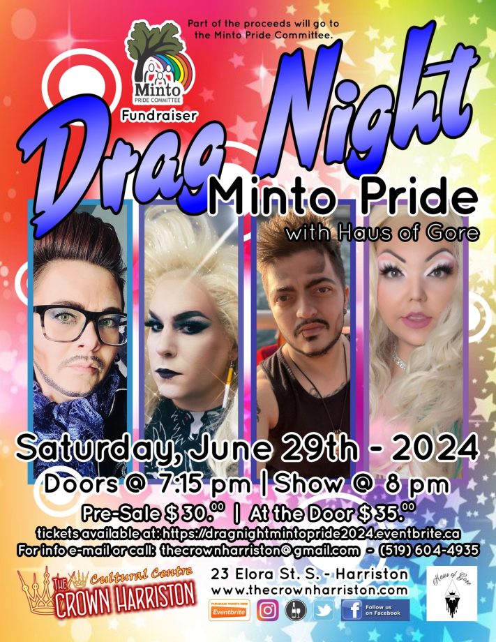 Drag Night Minto Pride with Haus of Gore poster 54311bae ab52 4292 8797 5bf9d1943434