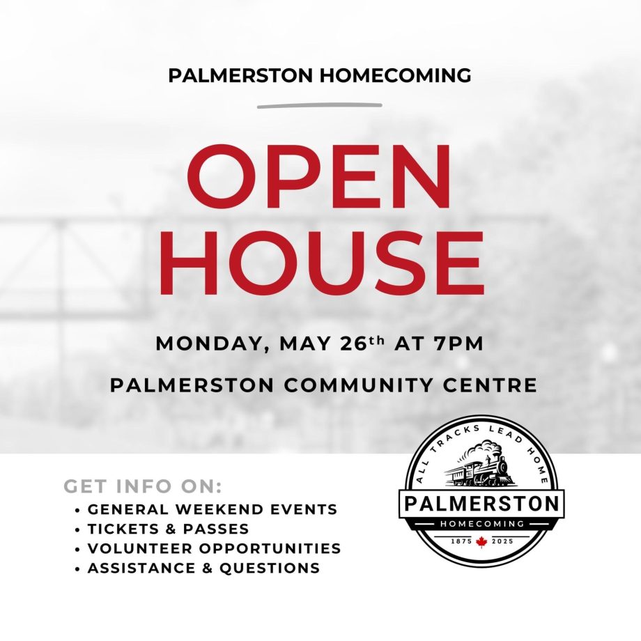 Palmerston Homecoming Open House poster caf5047c 8781 4991 96ae 0b53cdea1be4